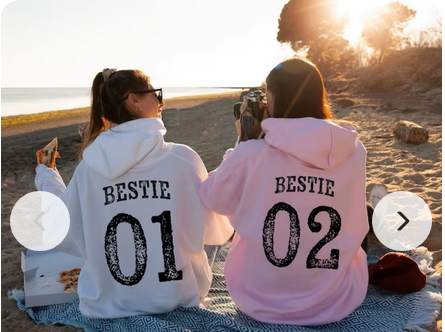 BFF Matching Best Friend Birthday Hoodies Women's Best Friend Bestie Sweatshirt Funny Coquette Pullover Top BFF Gifts For Girls