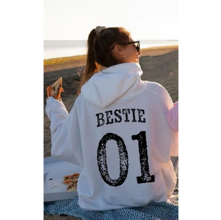 BFF Matching Best Friend Birthday Hoodies Women's Best Friend Bestie Sweatshirt Funny Coquette Pullover Top BFF Gifts For Girls