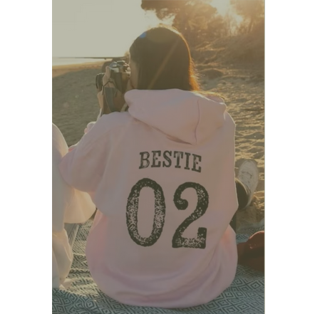 BFF Matching Best Friend Birthday Hoodies Women's Best Friend Bestie Sweatshirt Funny Coquette Pullover Top BFF Gifts For Girls