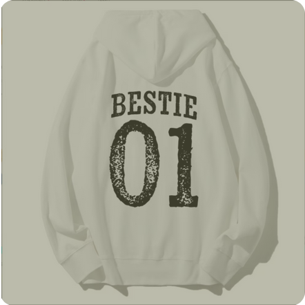 BFF Matching Best Friend Birthday Hoodies Women's Best Friend Bestie Sweatshirt Funny Coquette Pullover Top BFF Gifts For Girls