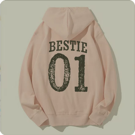 BFF Matching Best Friend Birthday Hoodies Women's Best Friend Bestie Sweatshirt Funny Coquette Pullover Top BFF Gifts For Girls