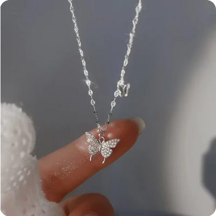 Fashion Women Crystal Zircon Pendant Necklace for Women Girl Crystal Chain Necklace Punk Party Jewelry butterfly necklace